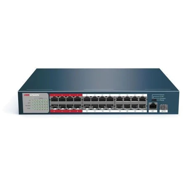 Коммутатор Hikvision DS-3E0326P-E/M(B) 26x100 Мбит/сек, 1000 Мбит/сек, неуправляемый