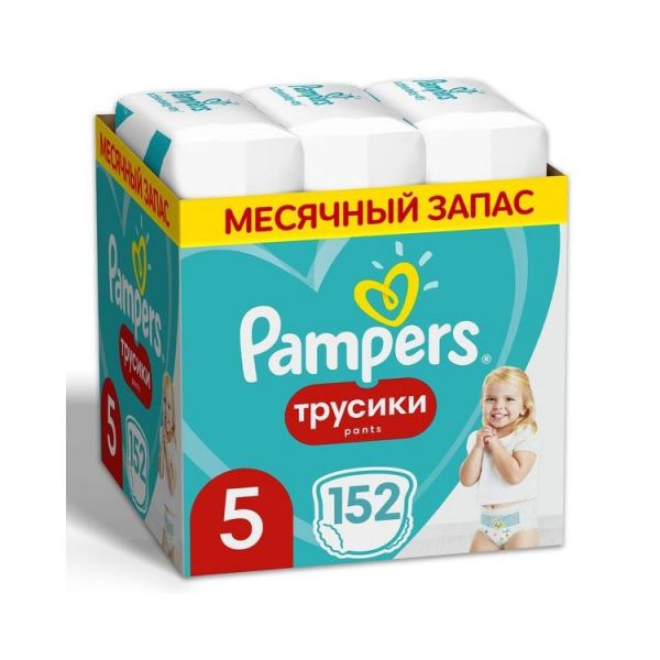 Подгузники-трусики Pampers Pants 5 152 размер 5, 12 - 17 кг, 152 шт.